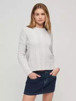 Джемпер круглой формы с заниженными плечами Superdry, светлый голубино-серый