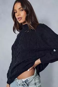 Джемпер крупной вязки оверсайз MISSPAP, черный