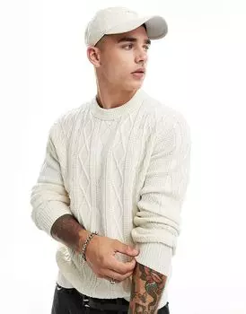 Джемпер крупной вязки в цвете экрю River Island