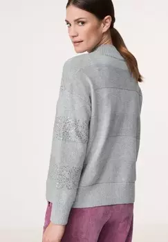Джемпер LANGARM RUNDHALS MIT TURTLENECK UND DEKOR Gerry Weber, светло-серый