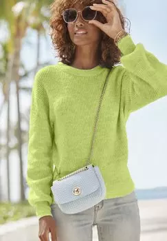 Джемпер LASCANA, цвет Limone Meliert