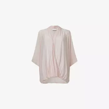 Джемпер Leem с коротким рукавом и драпировкой, розовый