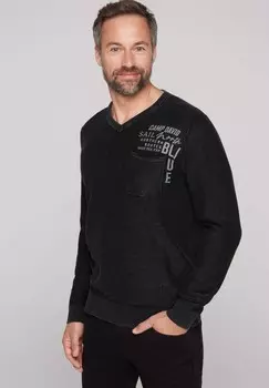 Джемпер LINKSSTRICK MIT USED LOOK Camp David, черный