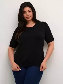 Джемпер lizzy с коротким рукавом KAFFE Curve, глубокий черный