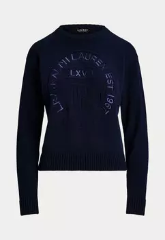 Джемпер LOGO CREST COTTON CREWNECK SWEATER Lauren Ralph Lauren, темно-синий