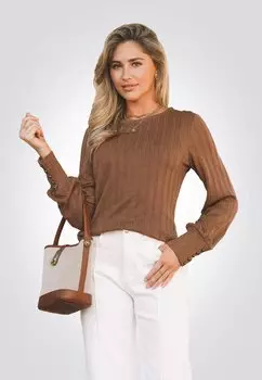 Джемпер LONG SLEEVE BUTTON CUFF Cupshe, коричневый