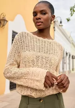 Джемпер LONG SLEEVE REGULAR FIT Love & Roses, бежевый