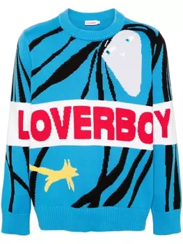 Джемпер Loverboy вязки интарсия Charles Jeffrey Loverboy, синий