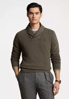Джемпер LUXURY JERSEY SHAWL-COLLAR PULLOVER Polo Ralph Lauren, оливковый
