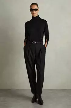 Джемпер Macy из мериносовой шерсти с высоким воротником Reiss, черный