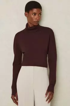 Джемпер Macy из мериносовой шерсти с высоким воротником Reiss, бургундия