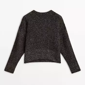 Джемпер Massimo Dutti Flecked Crew Neck Knit, темно-коричневый