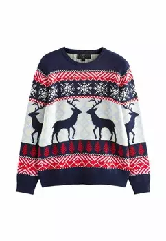 Джемпер MATCHING FAMILY CHRISTMAS FAIR ISLE PATTERN REINDEER Next, синий