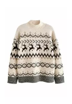 Джемпер MATCHING FAMILY CHRISTMAS FAIRISLE STAG Next, белый