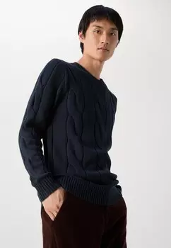 Джемпер MEGA CABLE O-NECK Lindbergh, темно-синий