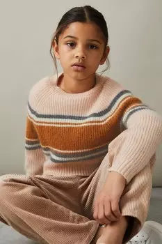 Джемпер Miri в полоску с цветными блоками Reiss, розовый