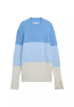 Джемпер MIT COLOUR BLOCKING TOM TAILOR DENIM, синий