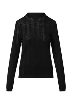 Джемпер MIT FISCHGRTMUSTER comma, черный