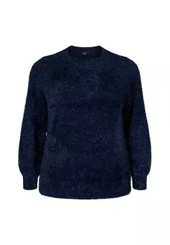 Джемпер MIT GLITZERFADEN Zizzi, темно-синий