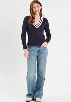 Джемпер MIT LANGEN RMELN V-AUSSCHNITT Cache Cache, темно-синий