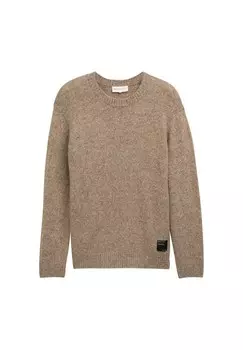 Джемпер MIT RUNDHALSAUSSCHNITT TOM TAILOR DENIM, бежевый