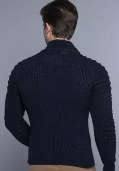 Джемпер MIT SCHALKRAGEN UND GERIPPTEN RMELN CARISMA, синий