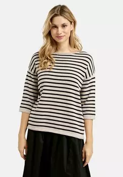 Джемпер MIT STREIFENMUSTER UND 3/4-RMELN MILANO ITALY, черный