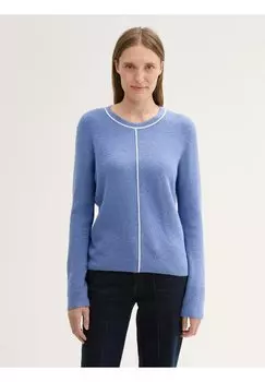 Джемпер MIT ZIERNAHT TOM TAILOR, синий