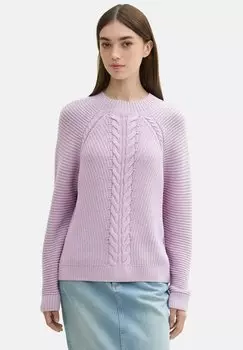 Джемпер MIT ZOPFMUSTER TOM TAILOR DENIM, фиолетовый