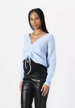 Джемпер MLVIKTORINE CROP MAMALICIOUS, светло-голубой