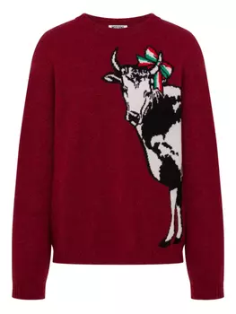 Джемпер Moschino с коровьим мотивом, красный