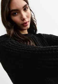 Джемпер MOSS STITCH CREW-NECK New Look, черный