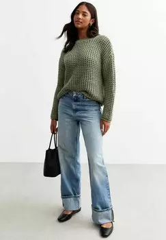 Джемпер MOSS STITCH CREW-NECK New Look, оливковый