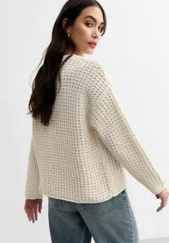 Джемпер MOSS STITCH CREW-NECK New Look, кремовый