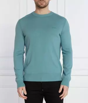 Джемпер мужской Boss Orange однотонный, бирюзовый