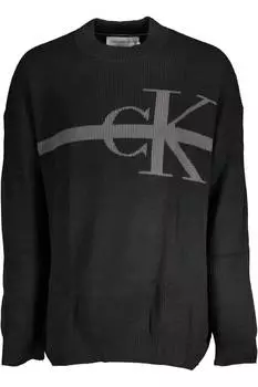 Джемпер мужской Calvin Klein с монограммой с добавлением шерсти, черный