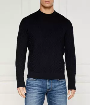 Джемпер мужской Emporio Armani вязаный шерстяной с узором, синий