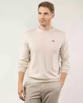 Джемпер мужской из мериносовой шерсти с круглым вырезом Scotta 1985, цвет Crudo