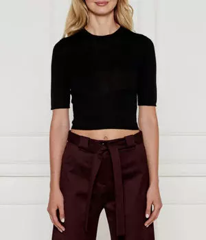 Джемпер мужской Pinko шерстяной с коротким рукавом, черный