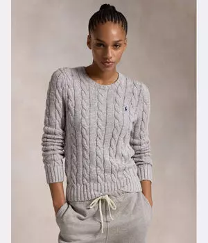 Джемпер мужской Polo Ralph Lauren с узором косичка, серый