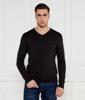 Джемпер мужской Tommy Hilfiger с V-образным вырезом, черный