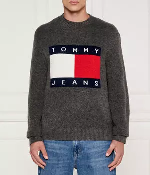 Джемпер мужской Tommy Jeans с логотипом бренда, серый