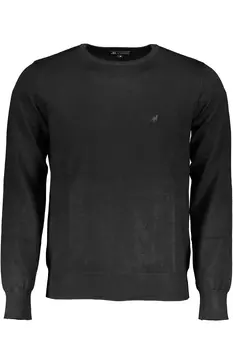 Джемпер мужской U.S. Grand Polo из вискозы с логотипом бренда, черный