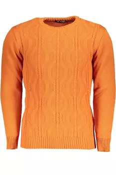 Джемпер мужской U.S. Grand Polo с круглым вырезом и заплатками, оранжевый
