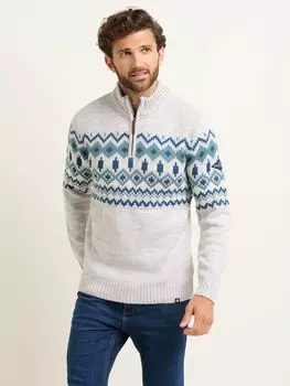 Джемпер на молнии Fair Isle в четверть четверти Brakeburn, мульти