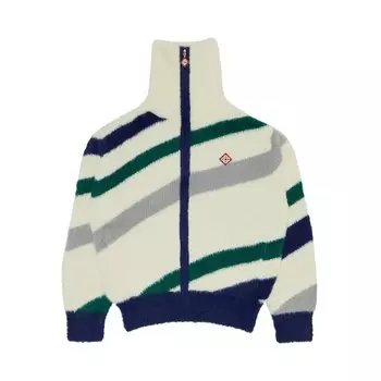 Джемпер на молнии в полоску Casablanca, цвет Синий/Зеленый