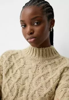 Джемпер NECK CABLE Bershka, желтый