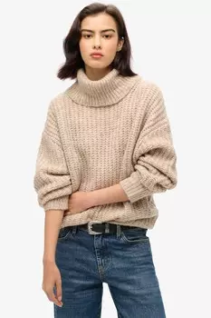 Джемпер nk с начесом и рубчиком Superdry, бежевый