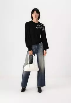 Джемпер OBJTHESS EMBROIDERY Object, черный