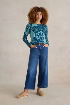 Джемпер оливкового цвета White Stuff, синий